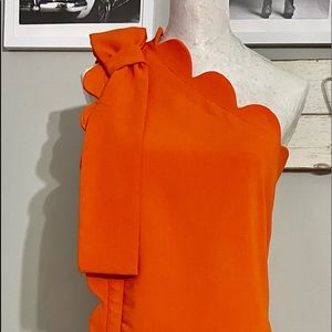 Orange One Shoulder Dress